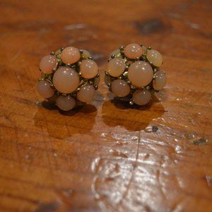 Stud Earrings with Pink Stones